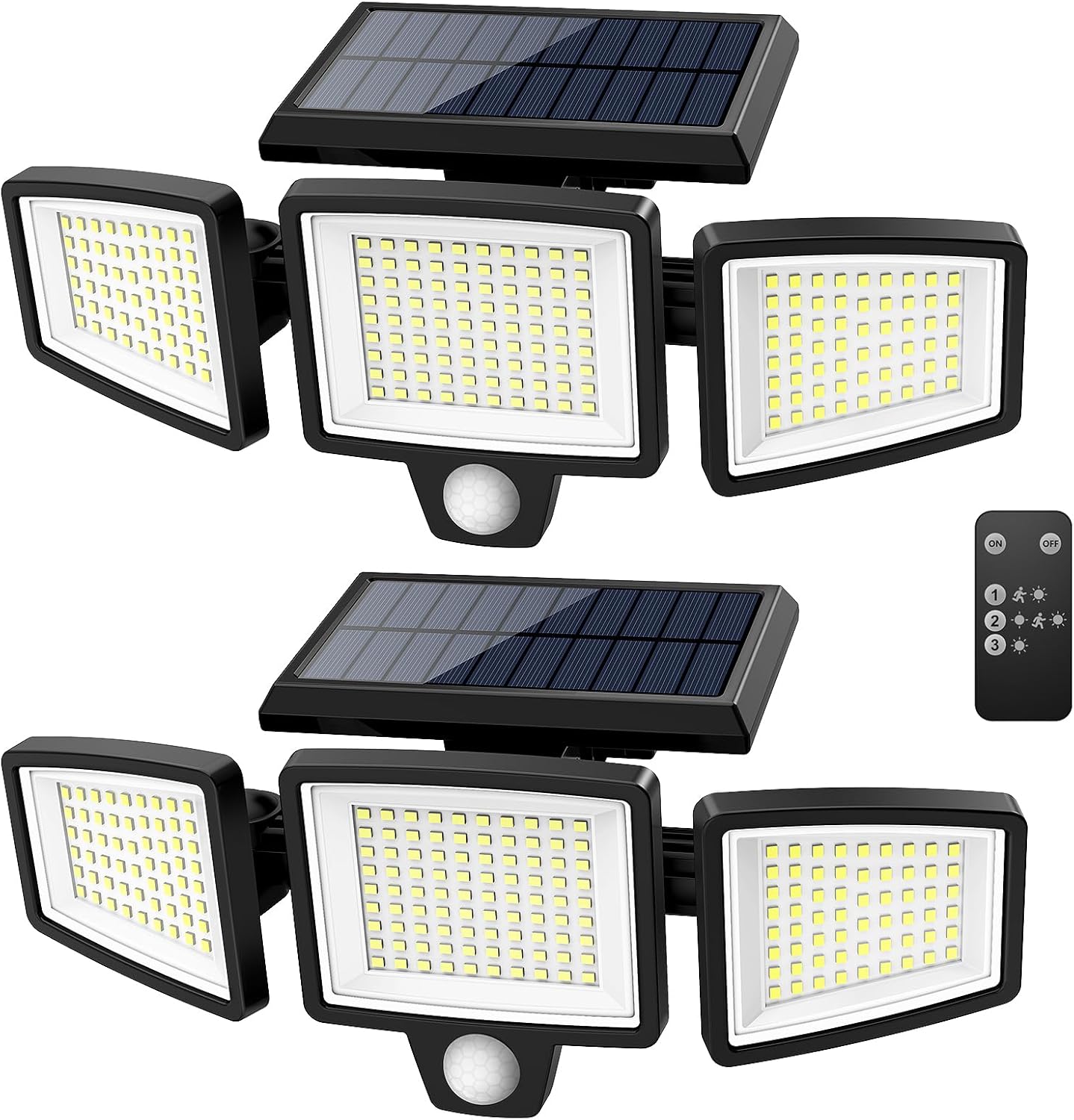 Solar Outdoor Lights 2500LM 210 LED Security Lights with Remote Control