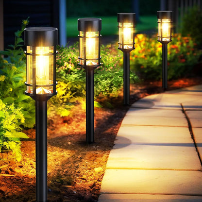 8 Pack LED Solar Pathway Lights Outdoor Waterproof