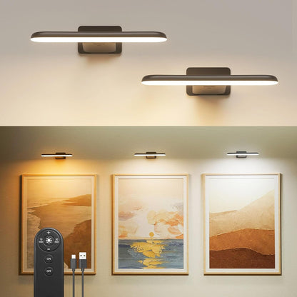 2 Pack Picture ,LED Wall Light Cordless with Remote