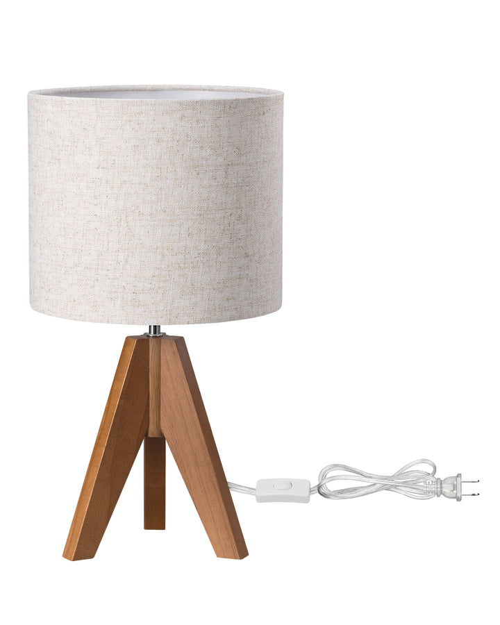 14.2″ Light Brown Wooden Tripod Table Lamp, 1 Pack-HLTL05Q