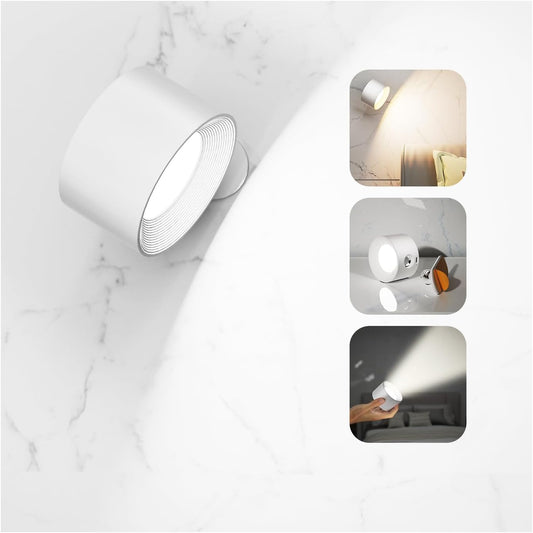 360° Rotatable LED Wall Sconce with Rechargeable Battery