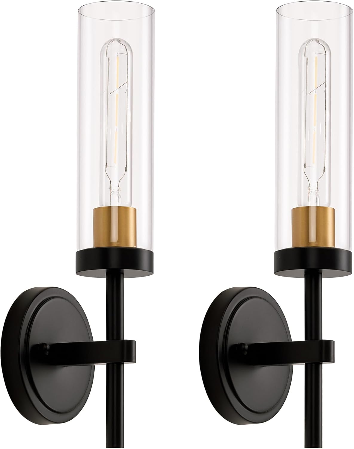 Black and Gold Hardwired Wall Sconces