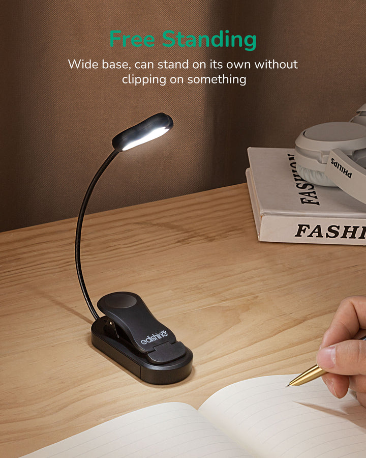 USB Rechargeable Dimmable Book Light with 3 Color Modes-HBRL10B1