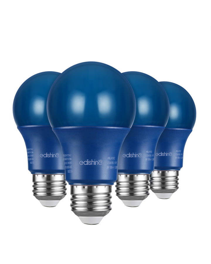 Non-Dimmable 9W A19 Blue Light Bulb (4 Pack)-HNLA19G