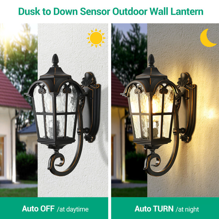 17" Dusk to Dawn Outdoor Wall Light-HOWL06G