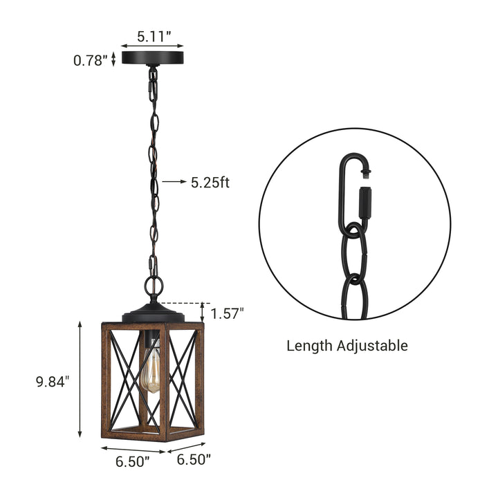 EDISHINE Farmhouse Pendant Light, 63 Inch Adjustable Chain (1 Pack)-HHPL05C