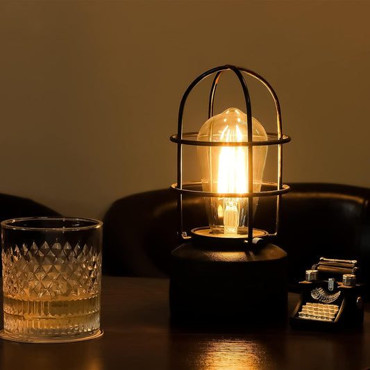 Small Touch Control 3 Way Dimmable Edison Lamp with Vintage Iron