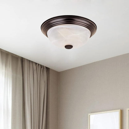 Modern 2-Light Flush Mount Ceiling Light Fixture, Bronze