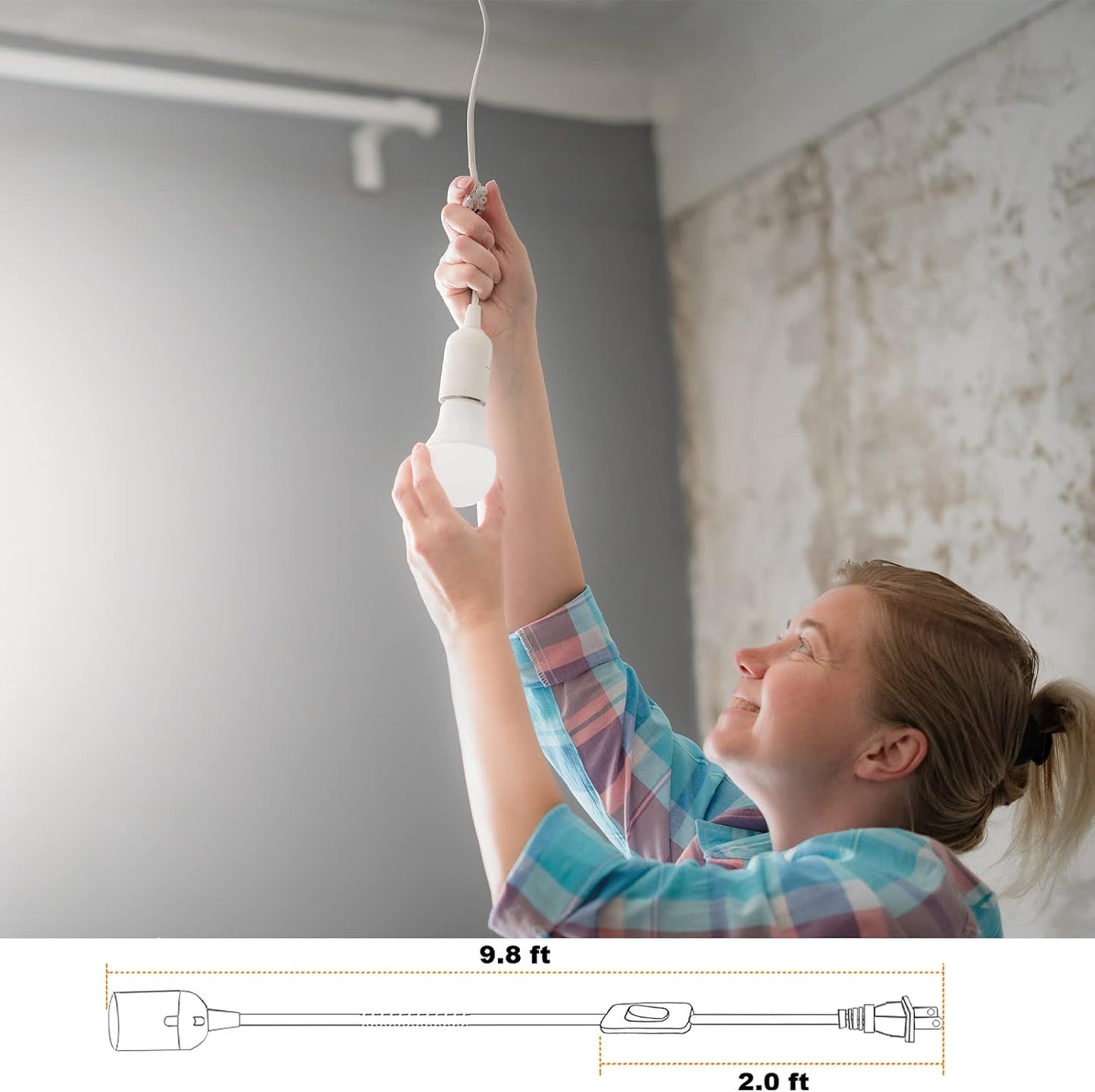 Retro Hanging Lights with Plug in Cord