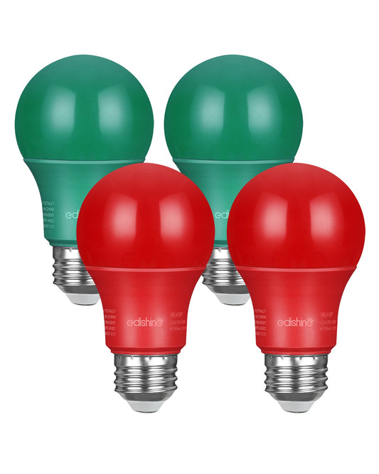 Non-Dimmable 9W A19 Red&Green Light Bulb (4 Pack)-HNLA19J