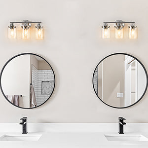 EDISHINE 3 Light Brushed Nickel Bathroom Vanity Lights-HHVL04C