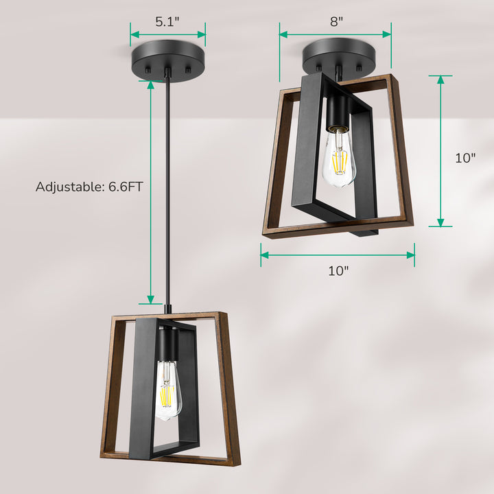 EDISHINE Pendant Lights, 48" Adjustable Pipes (1 Pack)-HHPL14A