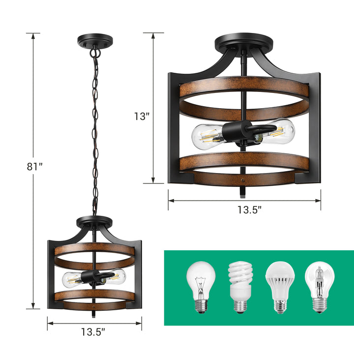 Semi Flush Mount Ceiling Light-HSCL04A