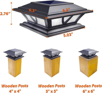 Solar Post Lights Outdoor 2 Modes LED Deck Fence Cap Light