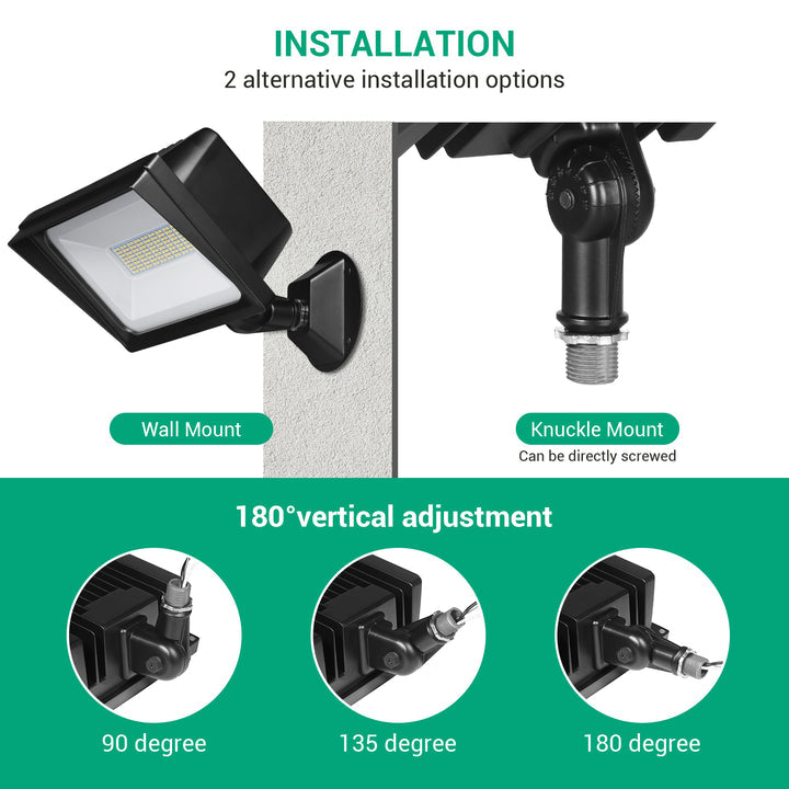 LED Flood Light, Dusk to Dawn 65W 6670LM-HFLB01B1