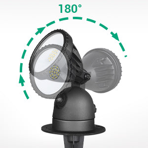 120V LED Spotlight with Dusk to Dawn Light Sensor & 3ft Extension Cord & 3 Lenses-HGSL04C