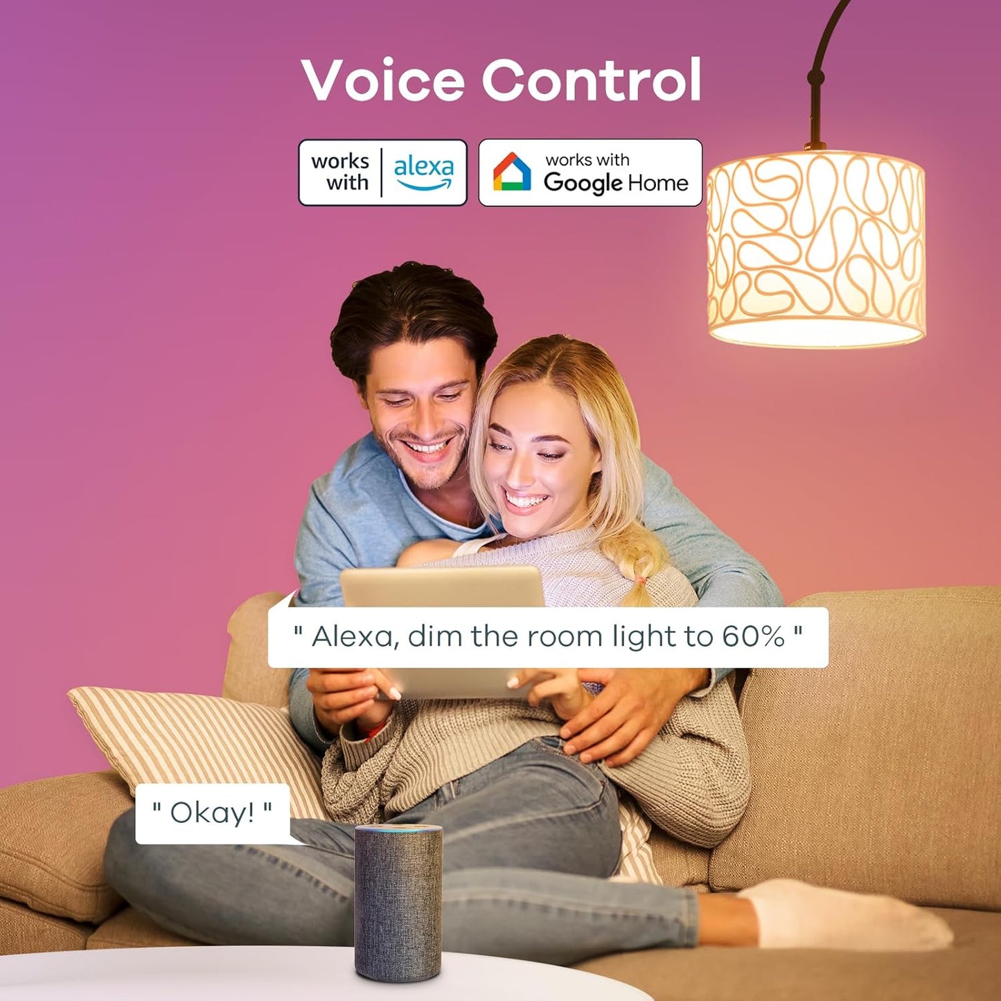 A19 Smart LED Light Bulbs Works with Alexa & Google Home