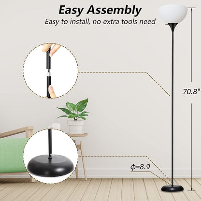 Drop-Resistant Led Floor Lamp, White