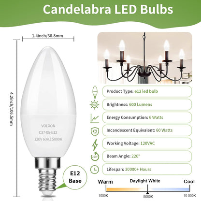 6 Pack LED Candelabra Bulbs LED Candelabra Bulbs