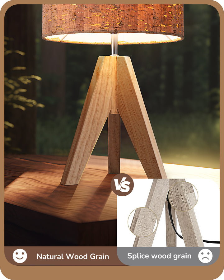 14.2″ Wooden Tripod Table Lamp with ON/Off Switch, 1 Pack-HLTL05N