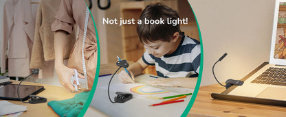 USB Rechargeable Dimmable Book Light with 3 Color Modes-HBRL10B1