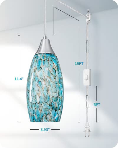 Plug in Pendant Light with 15FT Adjustable Cord