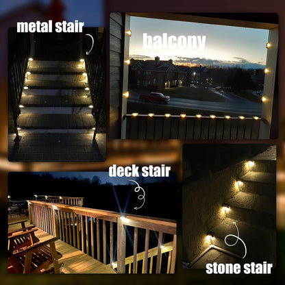 16 Pack Solar Step Lights Waterproof Led Solar lights for Outdoor Stairs