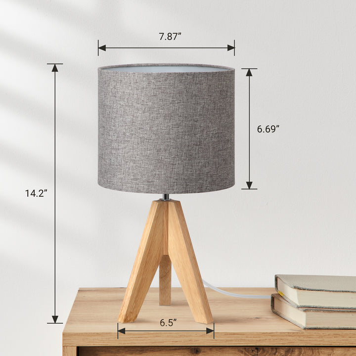 Gray Tripod Wood Table Lamp, 2 Pack-HLTL05M