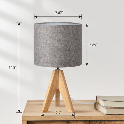 Gray Tripod Wood Table Lamp, 2 Pack-HLTL05M