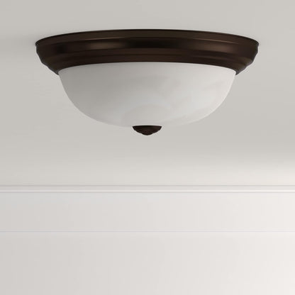 Modern 2-Light Flush Mount Ceiling Light Fixture, Bronze