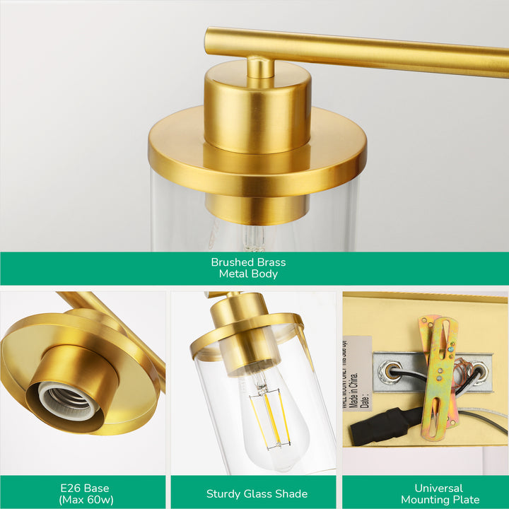 2-Light Gold Bathroom Vanity Light-HHVL04E