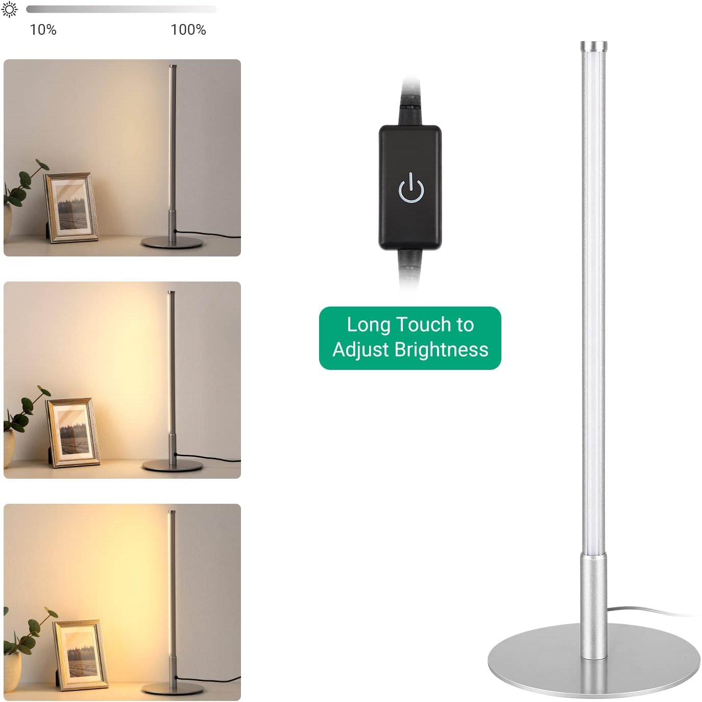 Minimalist Bedside Lamp with 3 Dimmable Color Temperature