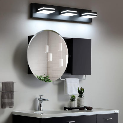 Modern Acrylic Bathroom Wall Lighting Fixtures Over Mirror, Matte Black