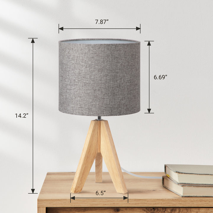 14.2″ Tripod Wood Table Lamp with ON/Off Switch, 1 Pack-HLTL05L