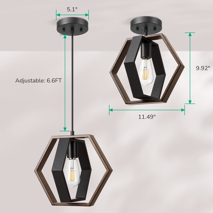 EDISHINE Pendant Lights, Adjustable Height (1 Pack)-HHPL14C