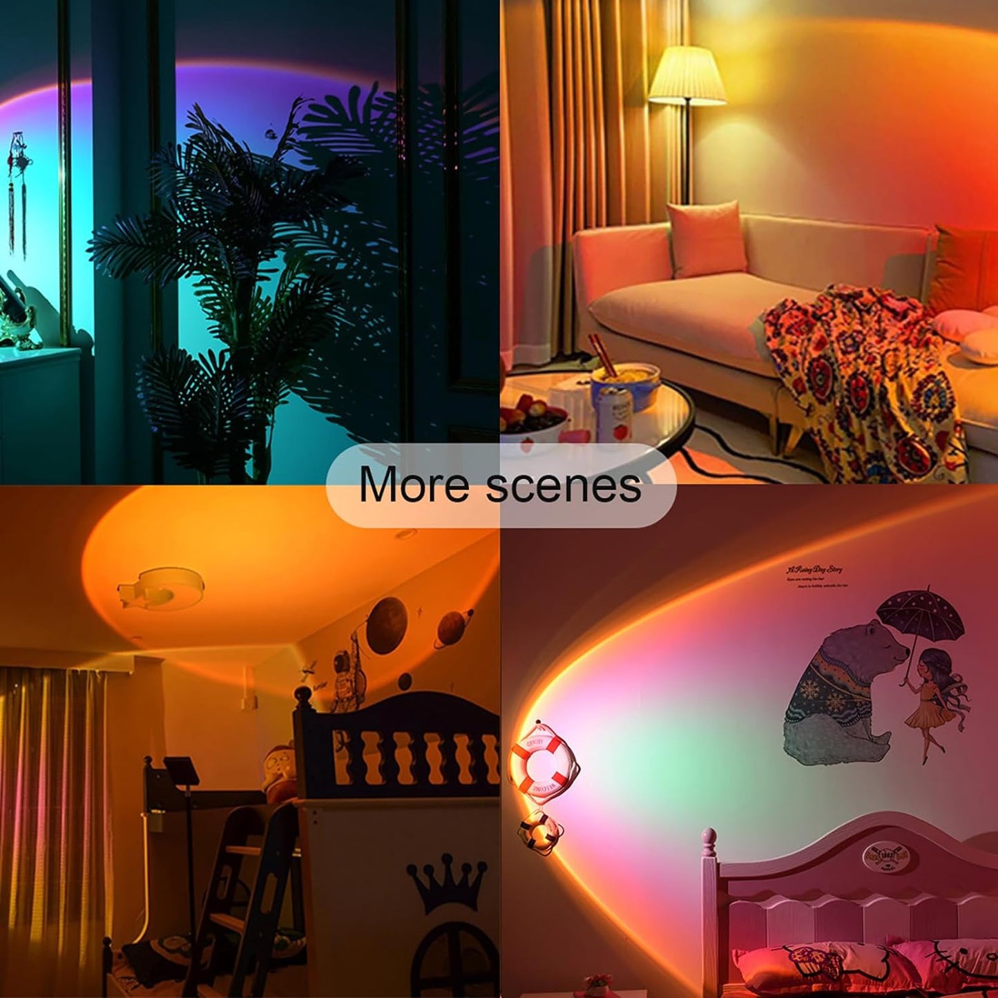 16 Colors Changing & Fade Mode Sunset Lamp with USB Port