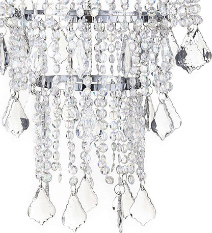 Acrylic Chandelier Lampshade Mini Crystal Beaded Fixture Pendant Ceiling Light Shade for Wedding Bedroom Hallway Bathroom H11.4''X D9.84''