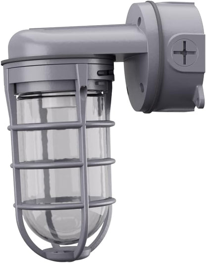 Industrial Utility Vapor Tight Wall Lamp - 150W, 120V, Gray