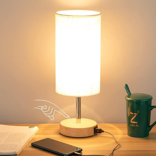 DreamHolder Table Lamp with 3 USB Ports, AC Outlet, Phone Charge
