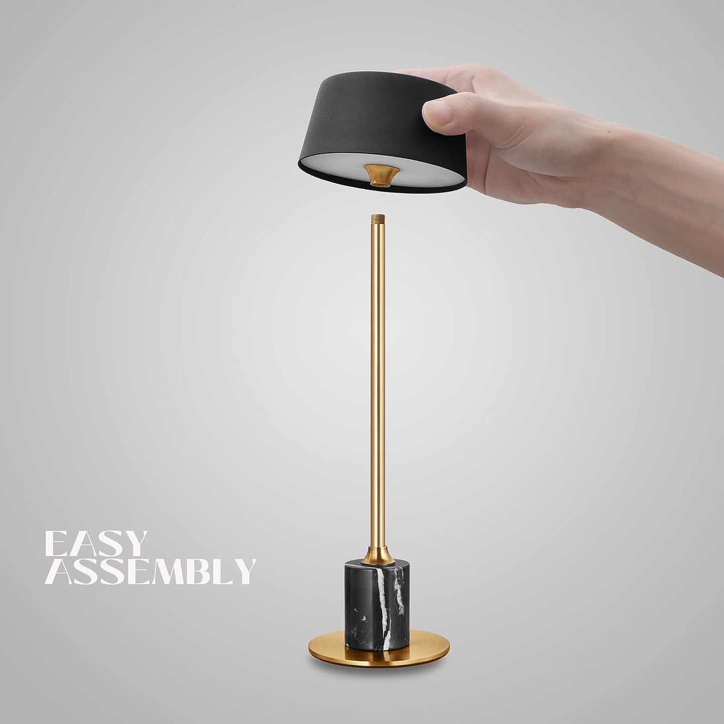 Portable Cordless LED Table Lamp, Matte Black theluminousdecor