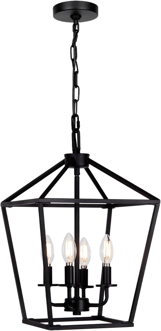 4 Light Industrial Chandelier | Adjustable Height | Farmhouse Style