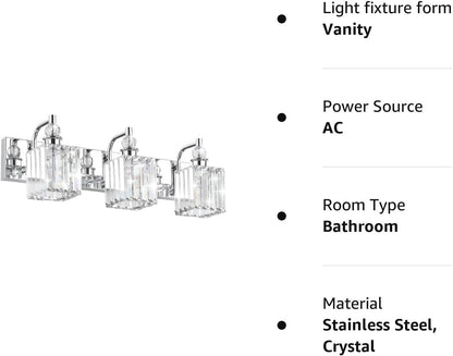 Crystal Bathroom Vanity, Chrome, bathroom vanity lights, wall light 