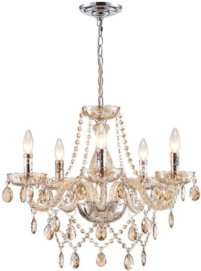 Saint Mossi 5 Light Crystal Chandelier - Modern K9 Glass - Clear
