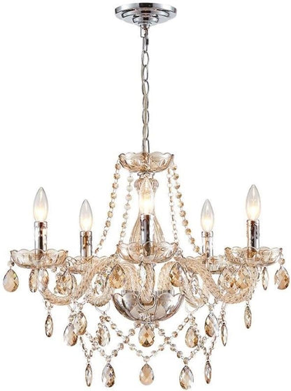 Saint Mossi 5 Light Crystal Chandelier - Modern K9 Glass - Clear