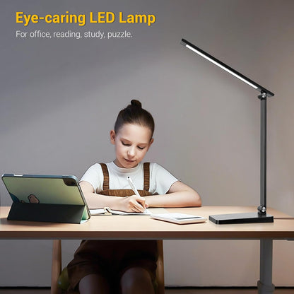 3 Levels Dimmable Reading Desk Light with USB Charging Port