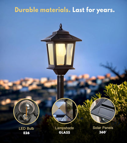 2 Pack Solar Lamp Post Light