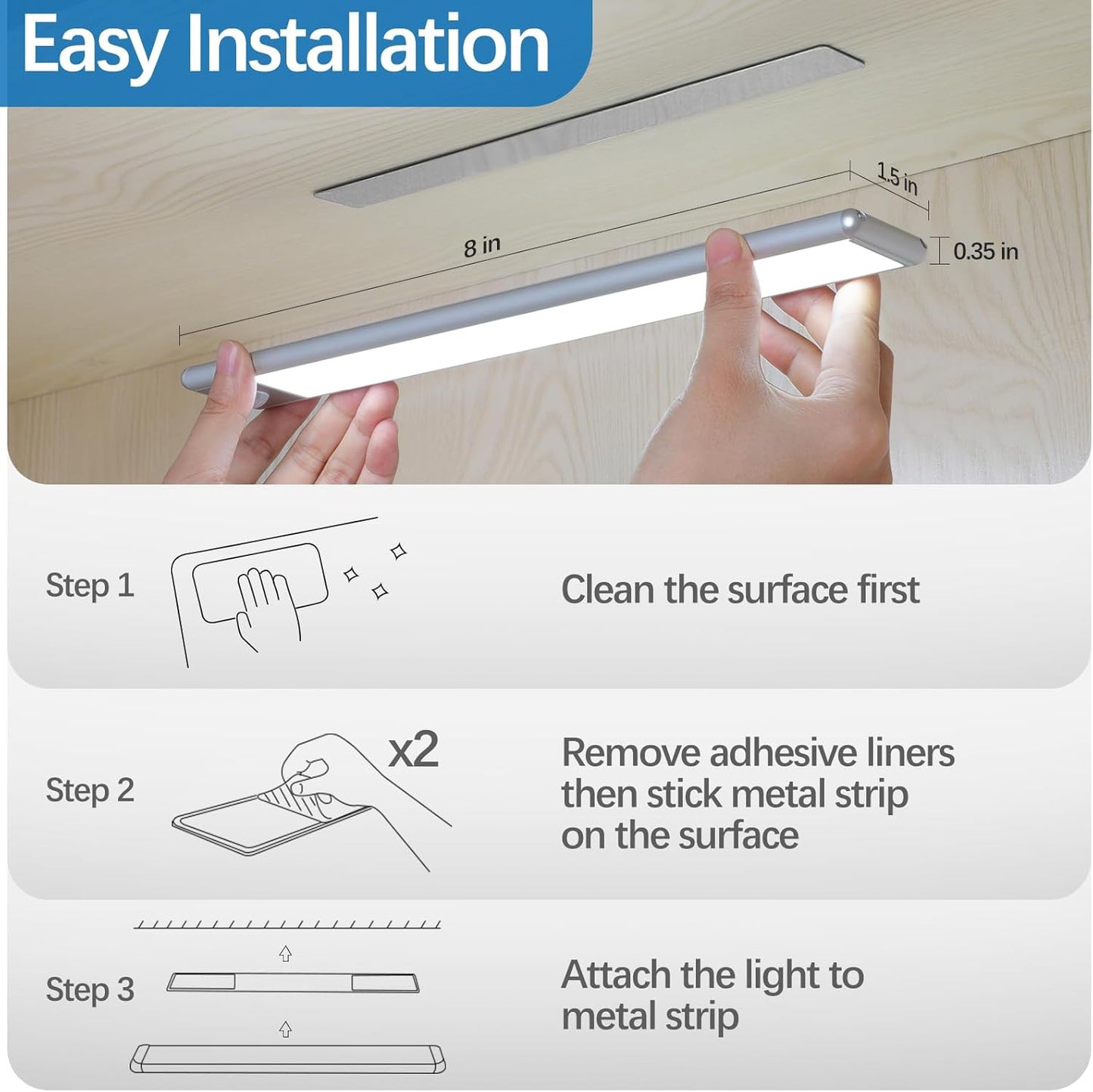 2-Pack, 30-LED Motion Sensor Under Cabinet Lights