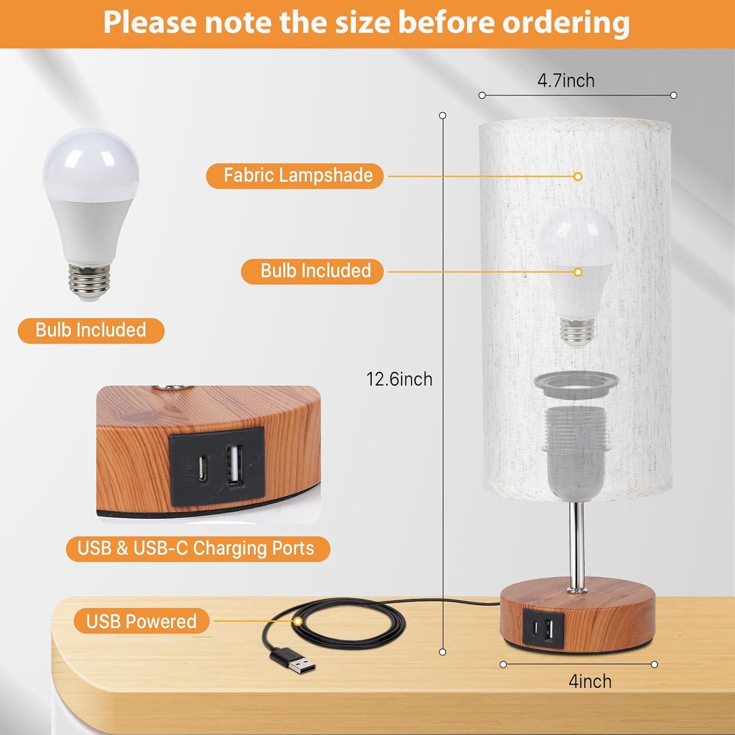 Dimming Small Lamp with 3 Color Temperature