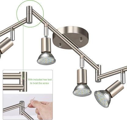 LED 6 Light Track Light, Matt Nickel