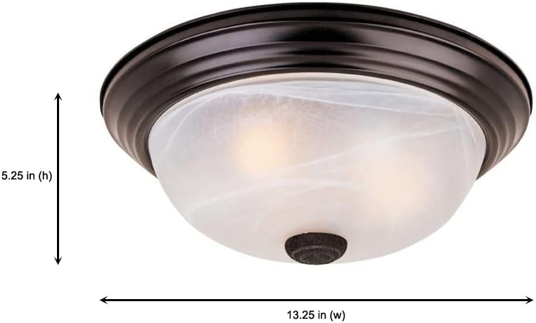 Modern 2-Light Flush Mount Ceiling Light Fixture, Bronze